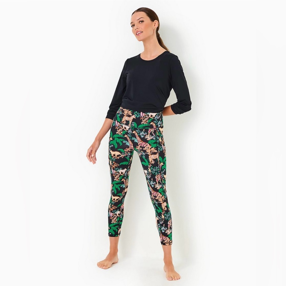 NWT Lilly Pulitzer Weekender High Rise Midi Legging, Dancing in the Moonlight, S